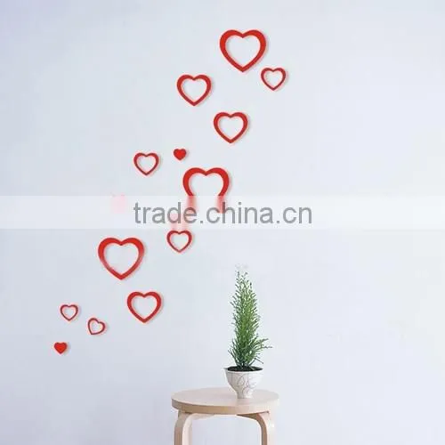 Acrylic Heart-shaped Wall Stickers/PMMA Wall Decoration/Crystal-dimensional Wall Stickers photo-3