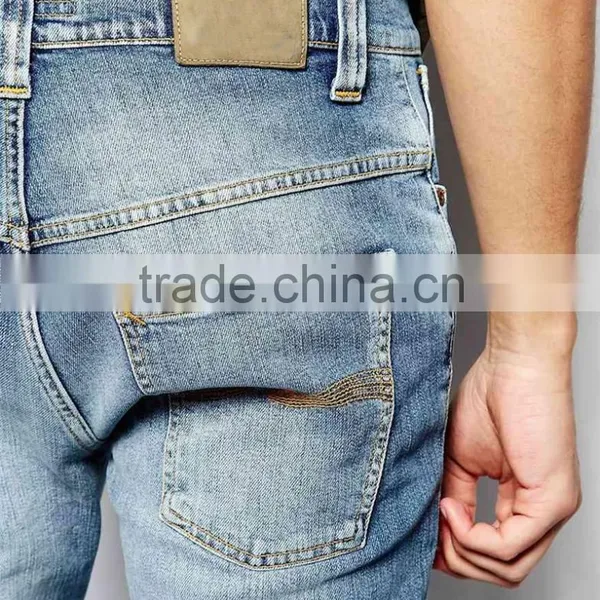 Cotton Men Denim Jean Color Fade Proof Men Jean OEM Service photo-3