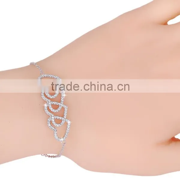 CYW New Products Heart Cordiform Pure 925 Sterling Silver Bracelet for Young Ladies photo-2