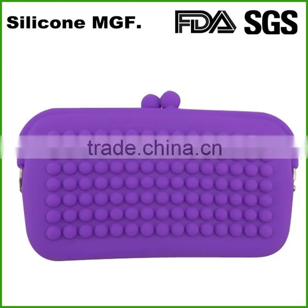 Shinerin Funky Dot Design Wallets Silicone Cosmetic Bag Various Colours (Purple)
