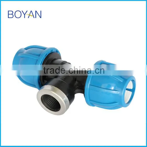Plastic Pipe Fitting PP Compression Female Tee With Ring photo-2