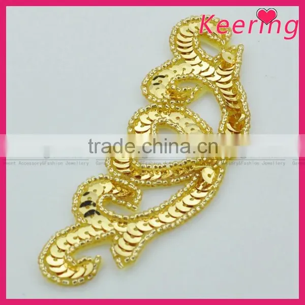 Super Poular Dress Accessories Heart Design Beads Patch WRAB-005 photo-3