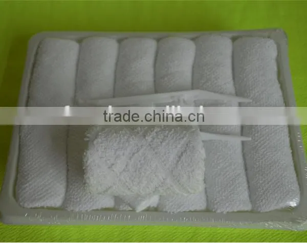 Wholesale China Factory Disposable Airplane Terry 10x10 Cotton Terry Flight Hot Towel photo-3