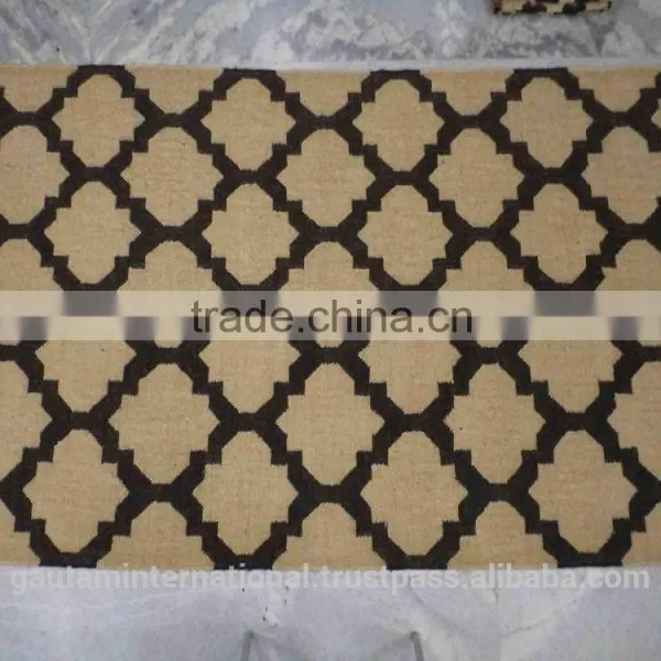 Geometrical Pattern Wool Jute Kilim Rugs