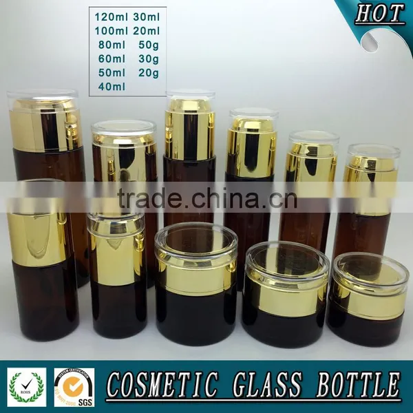 Hot Saling Green Red Colored Cosmetic Glass Bottle and Cosmetic Glass Jar Quality Choice photo-3