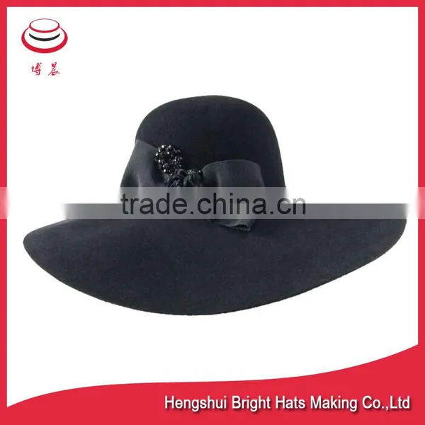 Wool Felt Floopy Hats Casual Hat With Bowknot photo-2