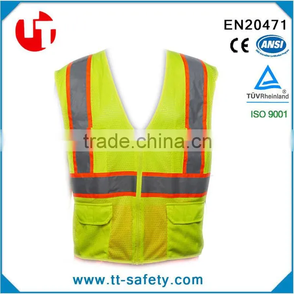 European-American Style High Visibility Fluorescence Public Police Warning Reflective Vest Jacket