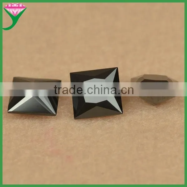 Wholesale Price Gem Stone Square Princess Cut Synthetic Black Nano Spinel