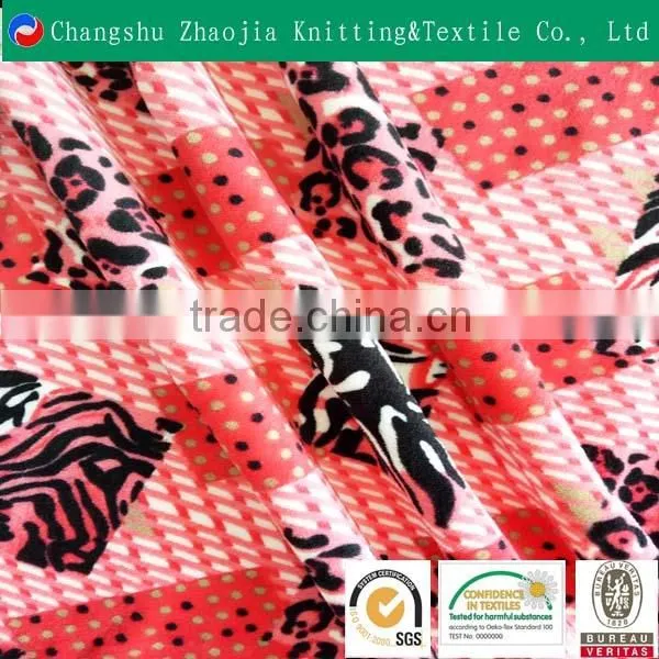 2016 New Design 100% Polyester Printed Super Soft Velboa Fabric Bed Sheet Fabric