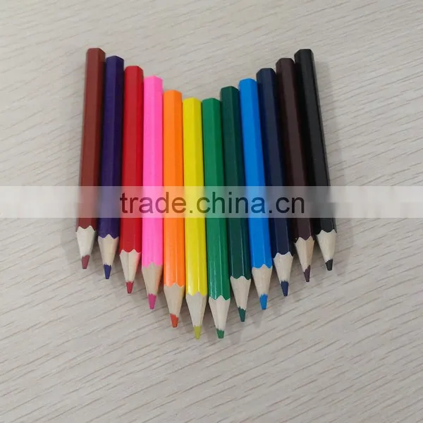 3.5" Hexagonal Shape White Linden Wood 2.65mm Color Lead Mini Color Pencil (golf Pencil) photo-3