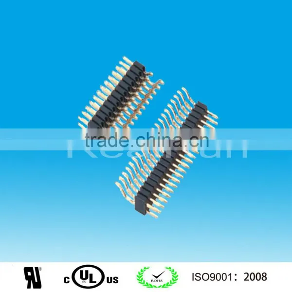 1.27mm Pitch Single Layer Single/Double Row SMD Angle Pin Header Connector in China