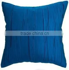 18x18 Inch Blue Color Solid Crepe Throw Pillow Cover