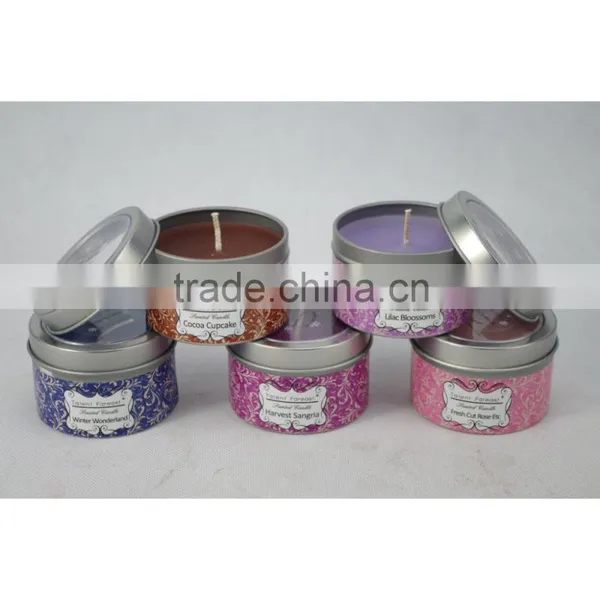 Scented Colored Tin Candle With Lid