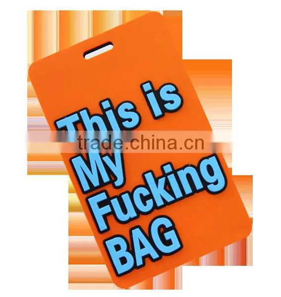 2016 Soft Pvc Rubber Custom Logo Raised Luggage Tags Engraved Luggage Name Tag for Trip photo-5