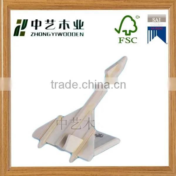OEM Eco-friendly Assembled Unfinished Pine Min Wooden Air Plane Toys for Kids photo-5
