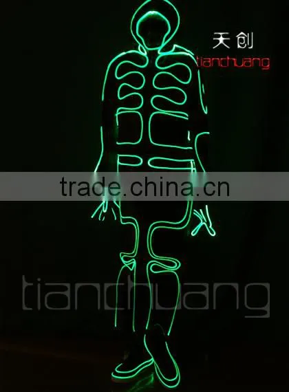 2016 Hot Sale LED Light up Fiber Optic Tron Dance Jumpsuits photo-2