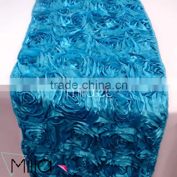 Satin Rosette Table Cloth Table Runner for Wedding Banquet Quality Choice photo-4