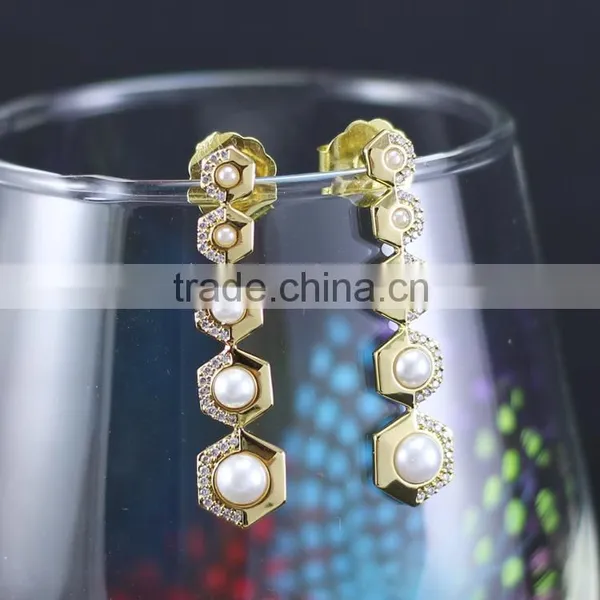 Kingman Fashion 14k Gold Spiky Snug Crystal Ball Earrings photo-6