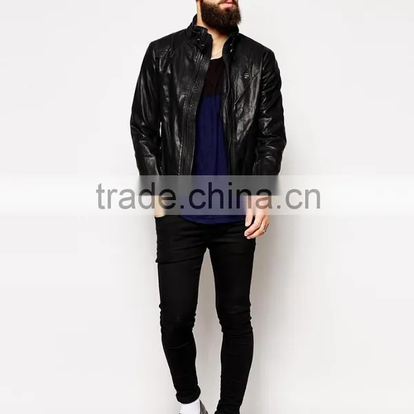 Mens Faux Leather Biker Jacket photo-4