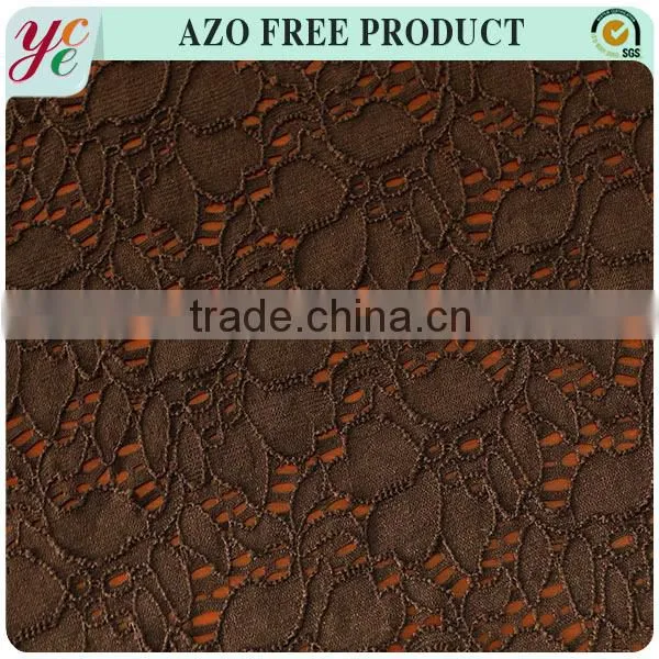 Fashion Style Brown Nylon Lace Stretch Hard Wearing Fabric photo-2