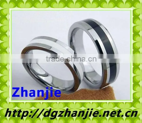 44005 Fashion Couple Tungsten Ring With Ceramic