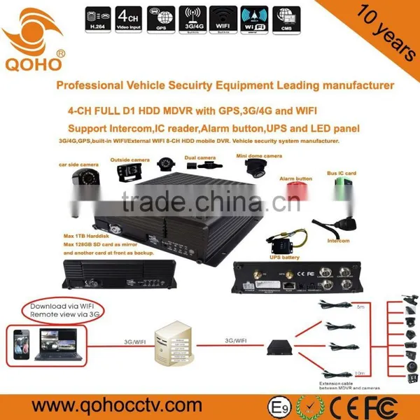 8 Channel HDD Car Mobile DVR , Security Vehicles Car DVR Recorder photo-3