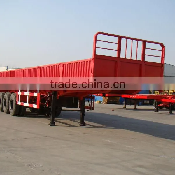 3 Axles Side Wall Semi Trailer / Bulk Cargo Truck Trailers (twist Locks Are Optional) photo-4
