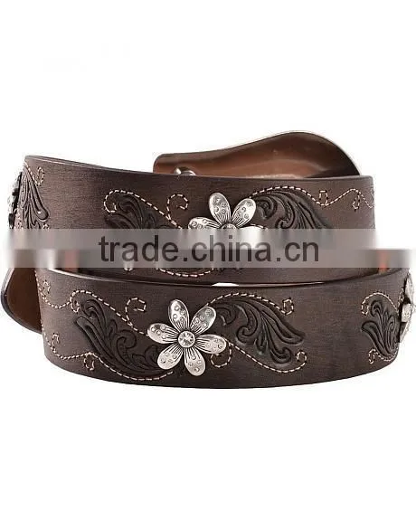 Cowgirl Western Bling Bedecked Removeable Belt Buckle Silver-tone Conchos Belt photo-2