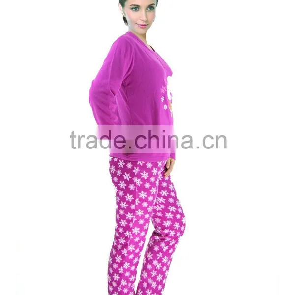 Kevince Women Polar Fleece Pyjamas Set Love Snow 1000pcs up OEM Factory Directly photo-3