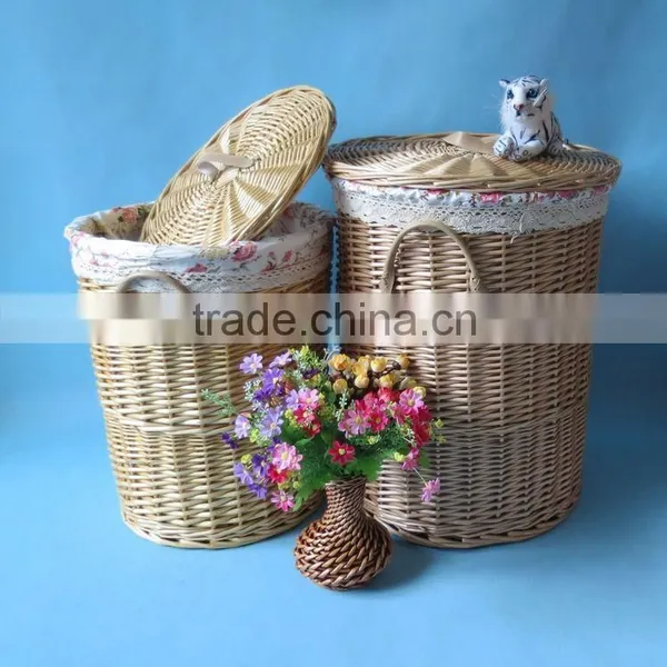 100% Handmade Pure Bamboo Laundry Hamper Holding