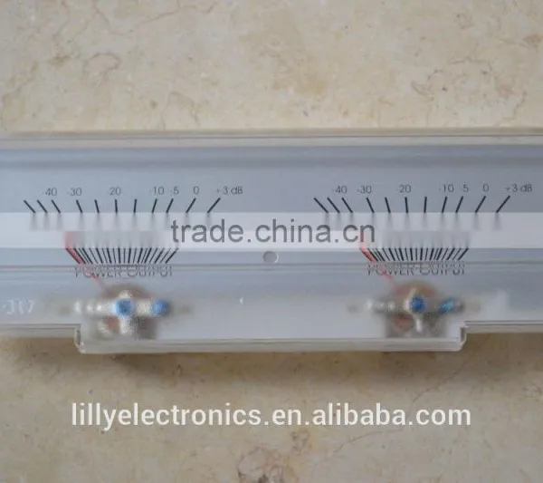 Panel 2 VU Meter 500uA 650 Ohm 156x52.5mm No Lamp SD-317