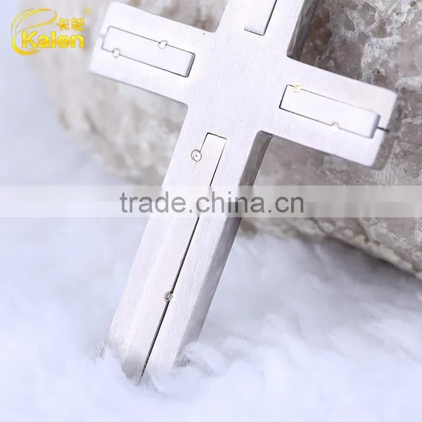 626 Silver Color 316 Stainless Steel Cross Pendant Jewelry photo-5
