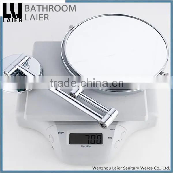 Direct Marketing Factory Round Desgin Brass Chrome Finishing Double Face Bathroom Accessories Wall Mounted Bathroom Mirror photo-5