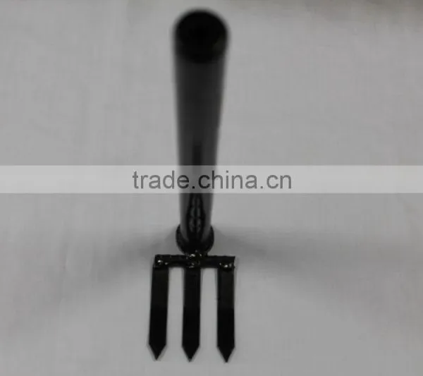 Farming and Garden Black Coated Mini Metal Digging Fork photo-3