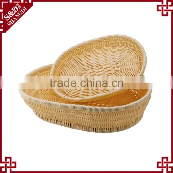 S&D Handmade pp Rattan Round Bread Wicker Fruit Basket photo-2