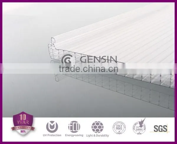 Haining Gensin U-lock Multiwall Polycarbonate Hollow Sheet Building Material photo-2