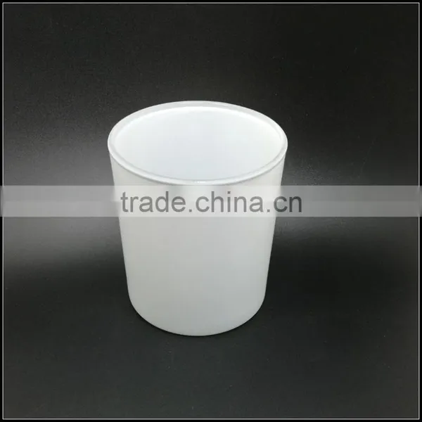 Canadian 400ml Matte White Sprayed Color Glass Candle Jar photo-2