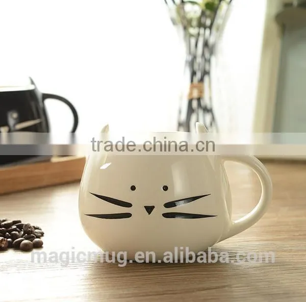 Creative Gift Cartoon Black and White Ceramic Cat Mug photo-4
