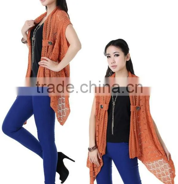 Women Fashion Jacket With Hand Knitted Rabbit Fur