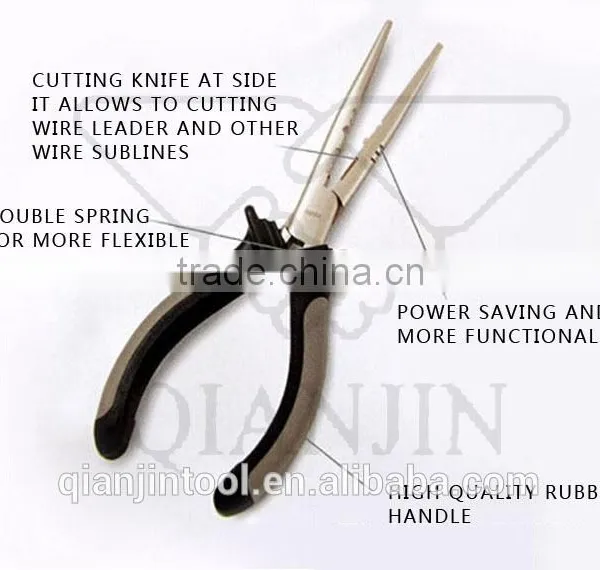 QJF-J36 Wholesale Stainless Steel Fishing Plier ,double Color Fishing Plier With Rubber Handle photo-2