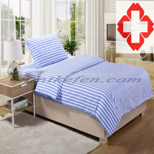 Cheap 100% Cotton Hospital Beddings Set Bed Sheet Duvet Cover Pillowcase