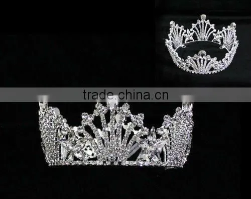 Hot Sell Silver Plating Rhinestone Tiaras and Crowns Wedding Ladies Crown Bulk Princess Rhinestone Tiaras photo-2
