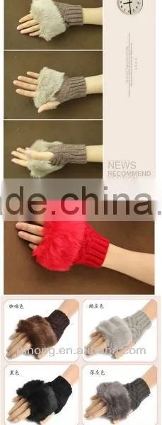 Artificial Wool Cute Women Knitted Gloves/korean Style/Autumn Applied photo-4