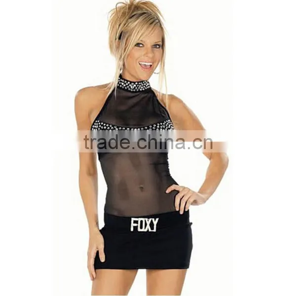 Newest Top Rated Rhinestone Black Sheer Dress