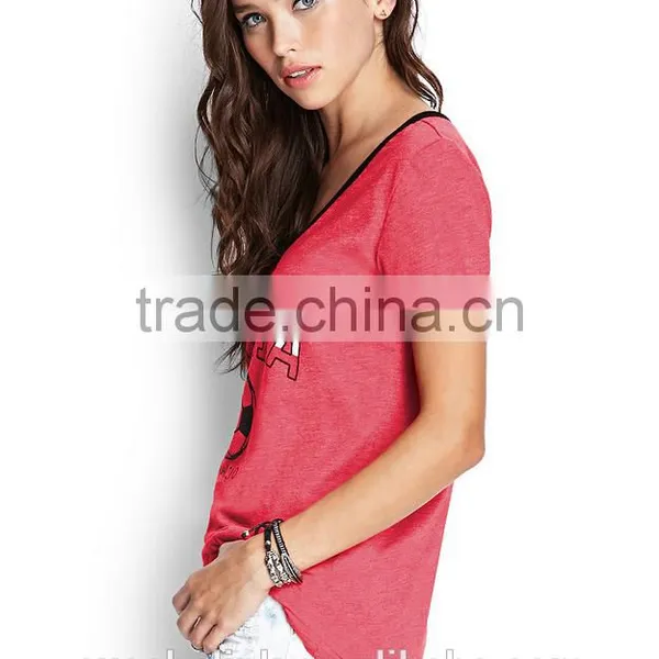 Personalized Wholesale Women V Neck Football t Shirt OEM Service photo-2
