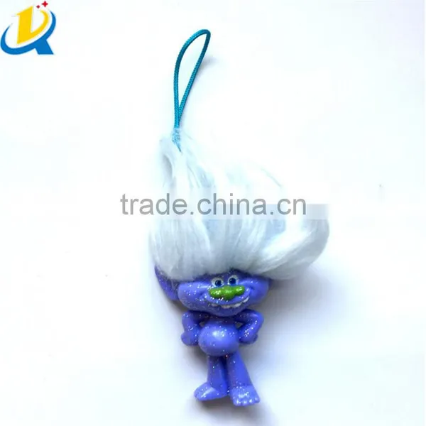 2016 Popular New Movie Custom Cartoon Cute Pvc Trolls Toy Keychain photo-3
