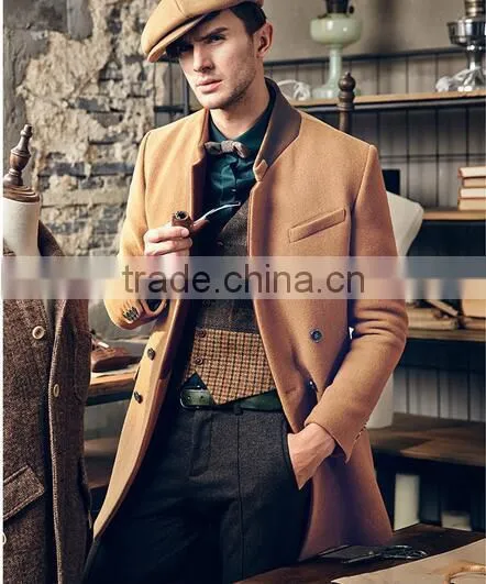 Winter Long Slim Fit Wool Blend Men Winter Coat photo-5