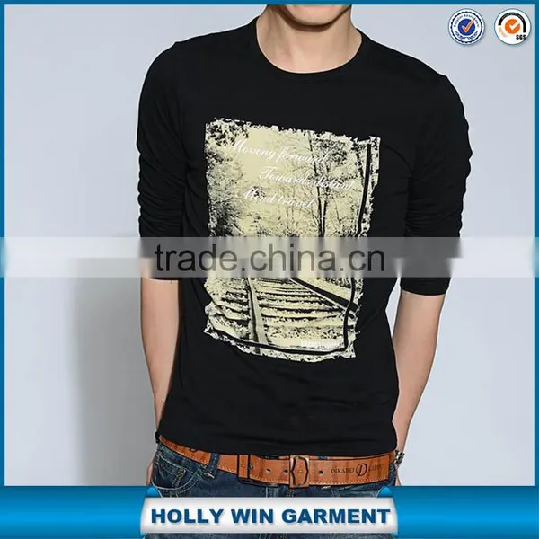 Custom Printing Men Tshirt Manufacturer With Long Sleeve Wholesale photo-2