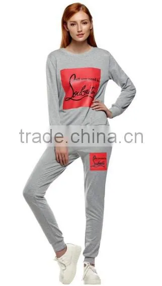 Women Printed Hoodie Pants Suit Two Piece Gtm Tracksuit Set With Fleece photo-6