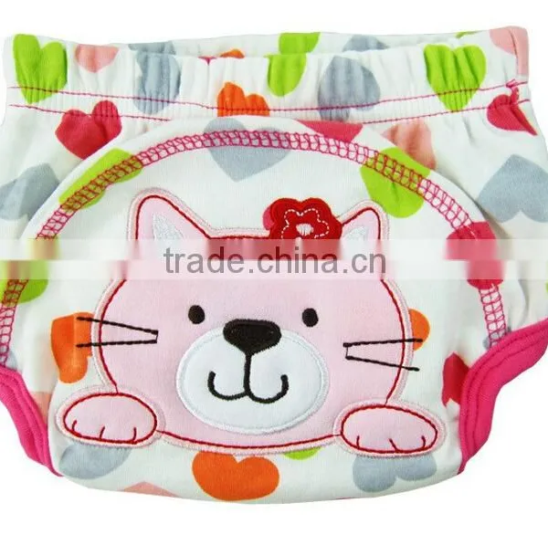 100% Cotton Embroidery Animal Patterns Baby Trainer Potty Training Pants photo-2